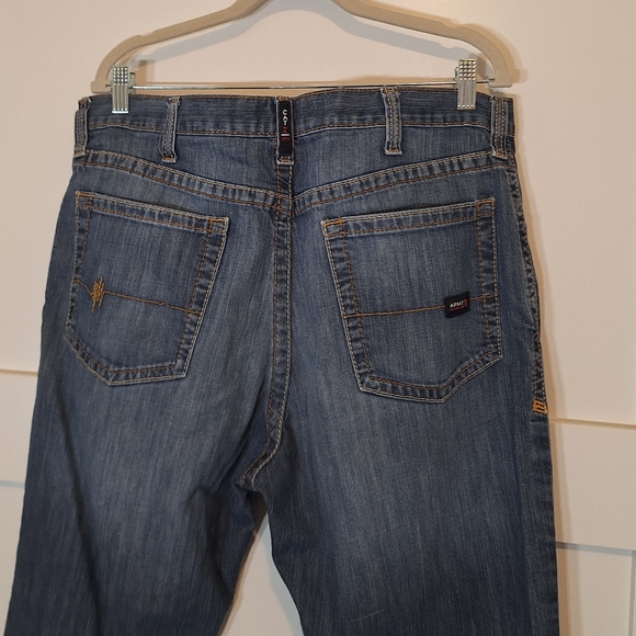 Ariat FR M4 Low Rise Boot Cut Jeans 38x31 Fire Resistant Whiskered Fading Hi Ris - Picture 9 of 16